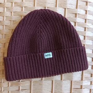 A.P.C. Jude Cashmere Wool Brown Classic Knit Hat Beanie